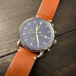 FOSSIL ANALOG BLUE DIAL MENS WATCH # FS5401